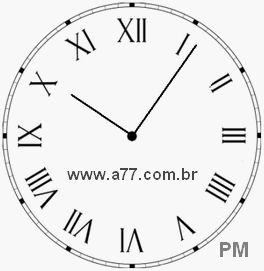 Relógio com Número Romano Marcando 22h6min