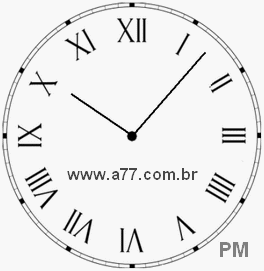Relógio com Número Romano Marcando 22h7min