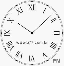 Relógio com Número Romano Marcando 22h8min