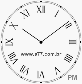 Relógio com Número Romano Marcando 22h9min