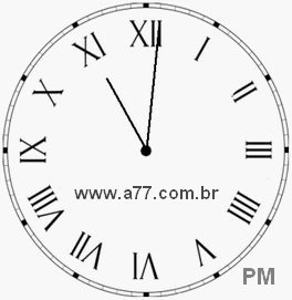 Relógio com Número Romano Marcando 23h1min