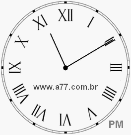 Relógio com Número Romano Marcando 23h10min