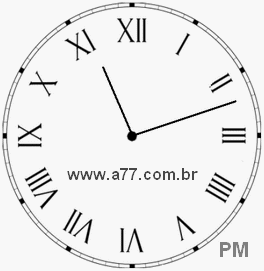Relógio com Número Romano Marcando 23h12min