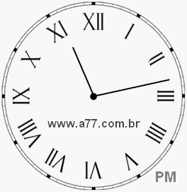Relógio com Número Romano Marcando 23h13min
