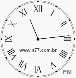 Relógio com Número Romano Marcando 23h14min