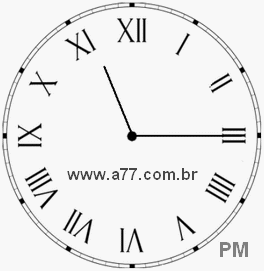 Relógio com Número Romano Marcando 23h15min