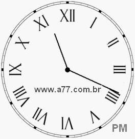 Relógio com Número Romano Marcando 23h19min