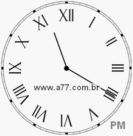 Relógio com Número Romano Marcando 23h20min