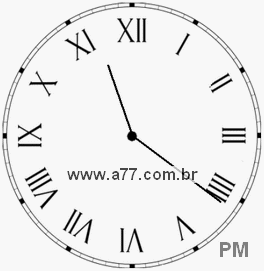 Relógio com Número Romano Marcando 23h21min