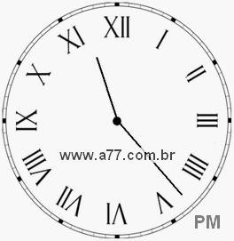 Relógio com Número Romano Marcando 23h23min