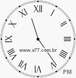 Relógio com Número Romano Marcando 23h24min