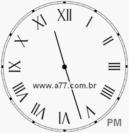 Relógio com Número Romano Marcando 23h27min