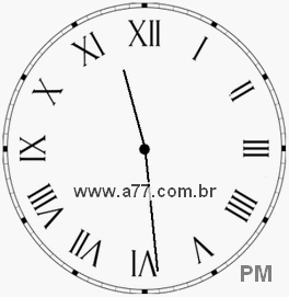 Relógio com Número Romano Marcando 23h29min