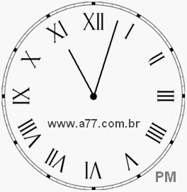 Relógio com Número Romano Marcando 23h3min
