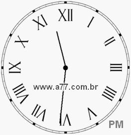 Relógio com Número Romano Marcando 23h31min