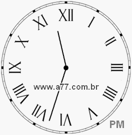 Relógio com Número Romano Marcando 23h33min