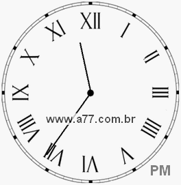 Relógio com Número Romano Marcando 23h36min