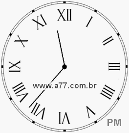 Relógio com Número Romano Marcando 23h37min