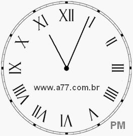 Relógio com Número Romano Marcando 23h4min