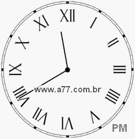 Relógio com Número Romano Marcando 23h40min
