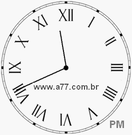 Relógio com Número Romano Marcando 23h41min