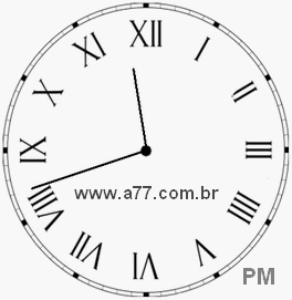 Relógio com Número Romano Marcando 23h42min