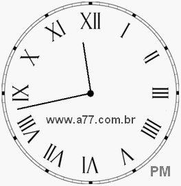 Relógio com Número Romano Marcando 23h43min