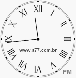 Relógio com Número Romano Marcando 23h44min