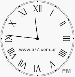Relógio com Número Romano Marcando 23h46min