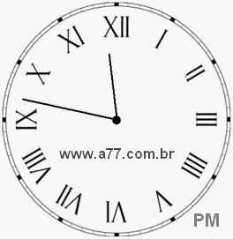 Relógio com Número Romano Marcando 23h47min