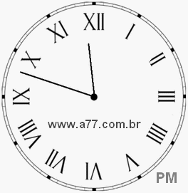 Relógio com Número Romano Marcando 23h48min