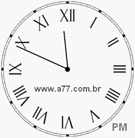 Relógio com Número Romano Marcando 23h49min