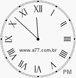 Relógio com Número Romano Marcando 23h52min