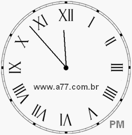 Relógio com Número Romano Marcando 23h53min