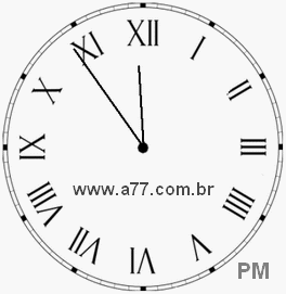 Relógio com Número Romano Marcando 23h54min