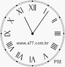 Relógio com Número Romano Marcando 23h6min