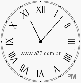 Relógio com Número Romano Marcando 23h7min