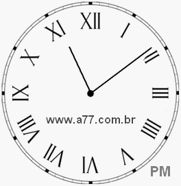 Relógio com Número Romano Marcando 23h9min