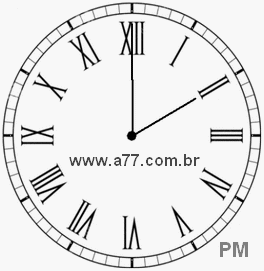 Relógio com Número Romano Marcando 14h0min