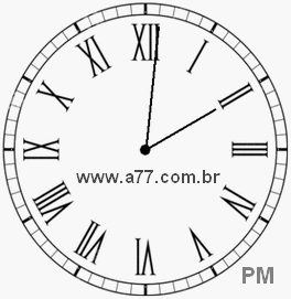 Relógio com Número Romano Marcando 14h1min