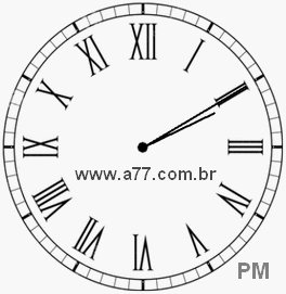 Relógio com Número Romano Marcando 14h10min