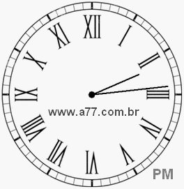 Relógio com Número Romano Marcando 14h14min