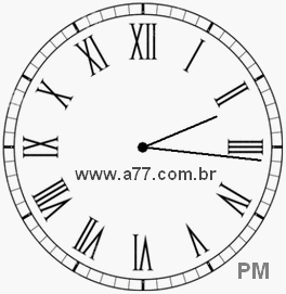 Relógio com Número Romano Marcando 14h16min