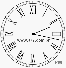 Relógio com Número Romano Marcando 14h17min