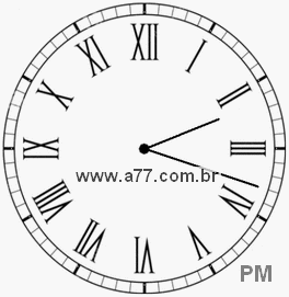 Relógio com Número Romano Marcando 14h18min