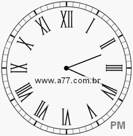 Relógio com Número Romano Marcando 14h19min