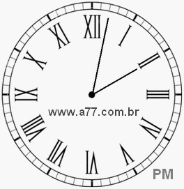 Relógio com Número Romano Marcando 14h2min