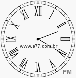 Relógio com Número Romano Marcando 14h20min