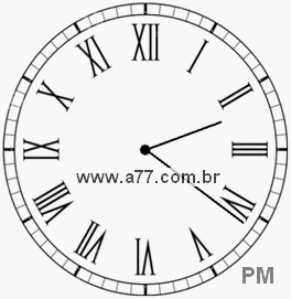 Relógio com Número Romano Marcando 14h21min