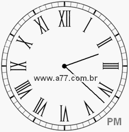 Relógio com Número Romano Marcando 14h22min